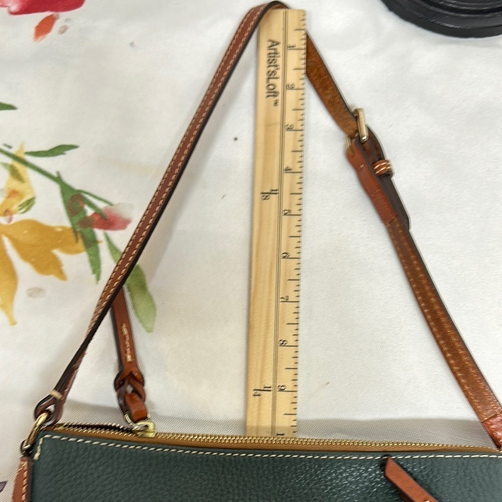 Dooney & Bourke Green and Brown Shoulder Bag with Leather Accents - Picture 14 of 16
